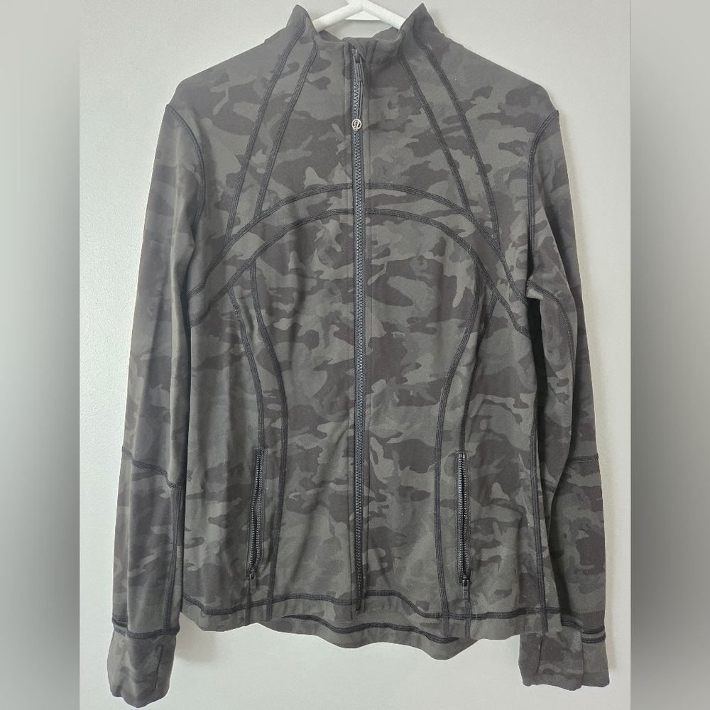 Lululemon Define Jacket Luon‎ Incognito Camo Multi Gator Green Size 12